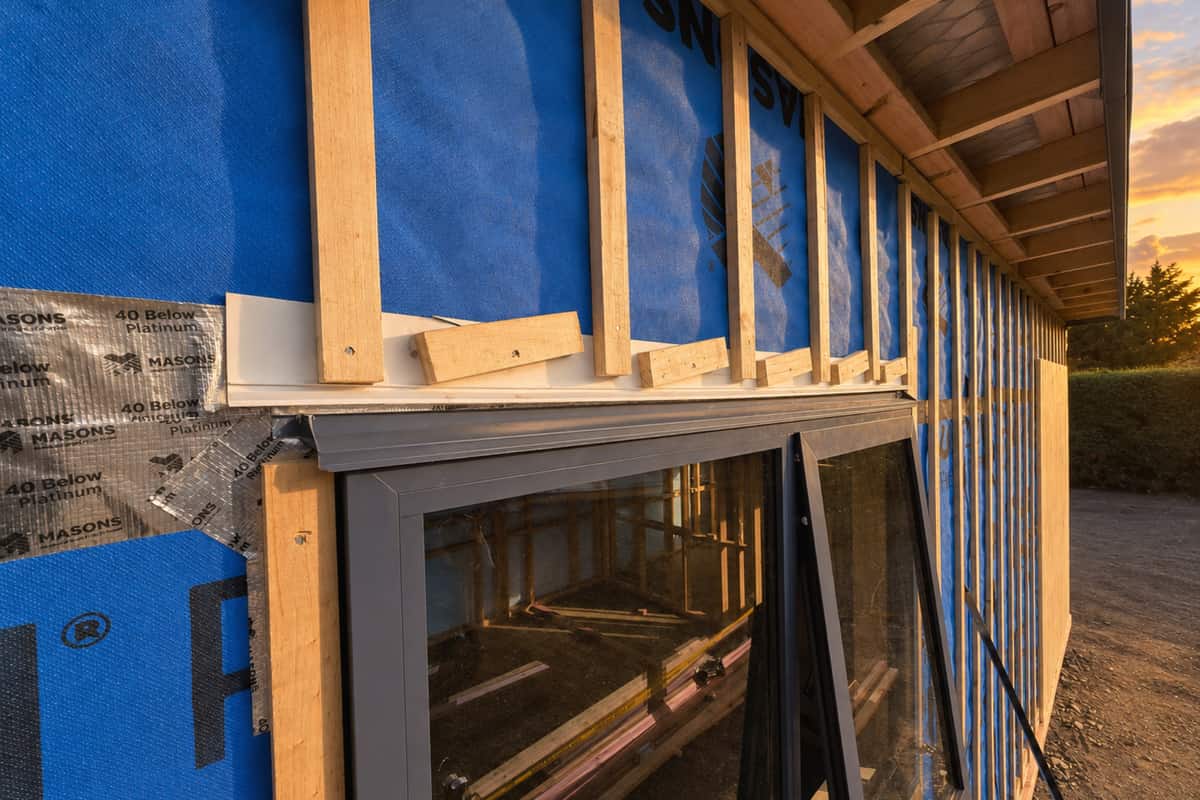 Building wrap and cavity battens over the framing of a Paragon Portables home