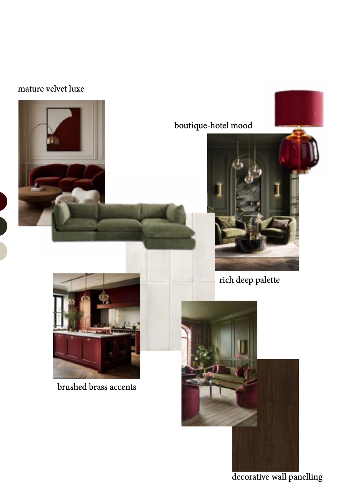 Escape Range moodboard — rich, mature palette
