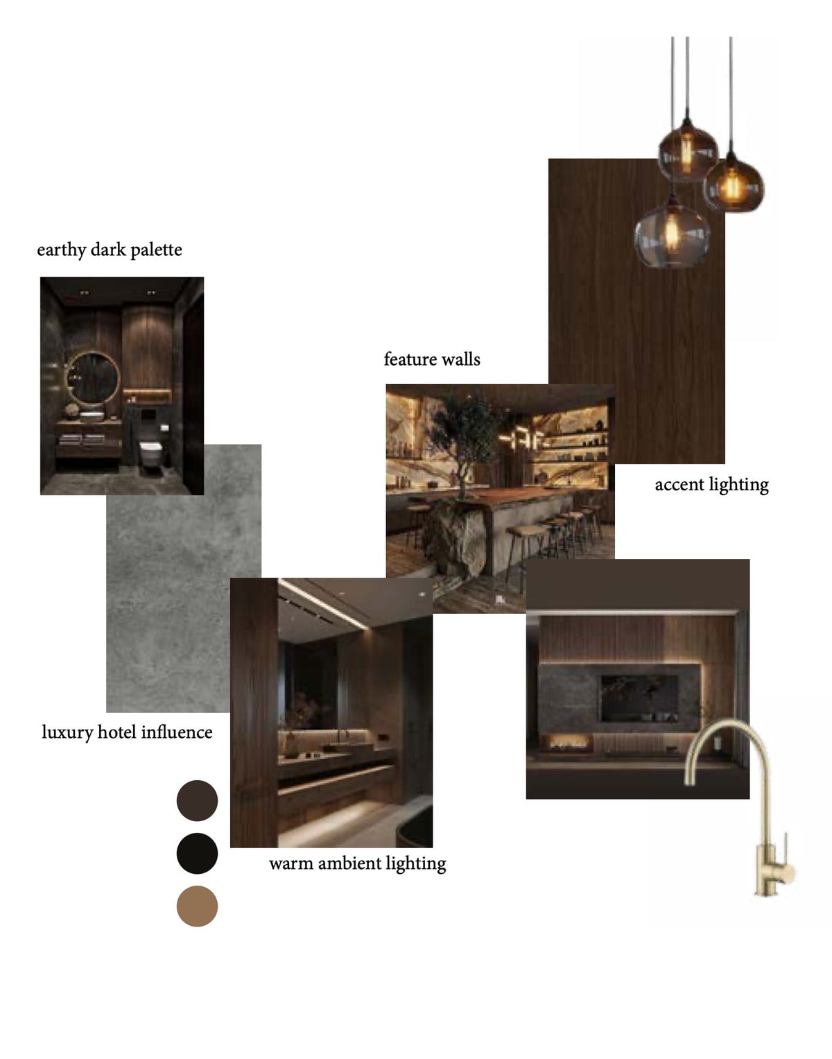 Escape Range moodboard — earthy dark & warm light